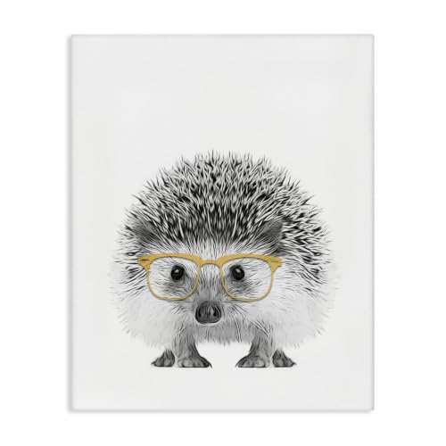 Lovable Hedgehog with Yellow, 36 x 48 Inch Canvas Wall Art