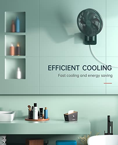 Oscillating Wall Mount Small Fan With Remote Control And Timer, 8.5Inch, 4 Speeds, Included Adapter, 120° Adjustable Tilt, High Velocity, 70Inch Cord, Quiet, For Rv Bedroom Kitchen Gym, Garage,12 W #TOP4
