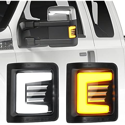 Switchback LED Indicator Lamps Side Mirror Marker Lights Compatible with 2008-2016 Ford F250 F350 F450 F550 Super Duty,Turn Signal Lights/Running Lights Cover