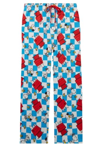 Peanuts Mens Snoopy Checkered All Over Print Lounge Pajama Pant4