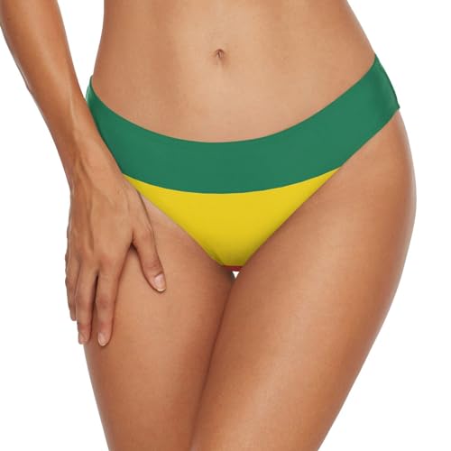 NCRJCZQL Ethiopian Flag Women's Bikini Bottom V Cut High Cut Swimsuit Bottom