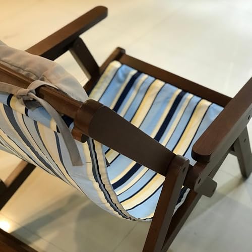 Image of Bunny Bear Premium Wooden Easy Chair | Unshakeable Solid Hardwood Folding Lounge Chair | 3-Position Adjustable | Pre-Assembled with Cushion & Headrest | Indoor Outdoor Relax Chair