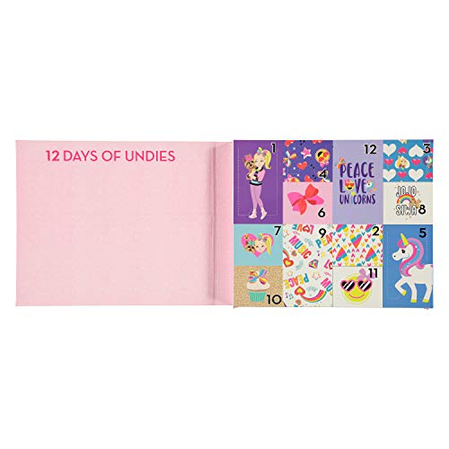 JoJo Siwa Girls' Big Amazon Exclusive 12-Days Advent 100% Combed Cotton Underwear Box for Holiday Fun in Sizes 4, 6 and 8, 12-Pack3
