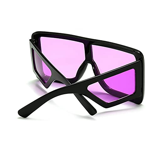 Oversize Square Shield Sunglasses for Men and Women, Vintage Flat Top One-piece Mirror Big Frame Mask Full Frame Goggle3