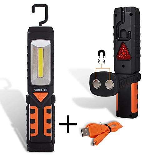 Rechargeable Work Light, Vibelite COB LED Portable Magnetic Flashlight, Inspection Lamp for Car