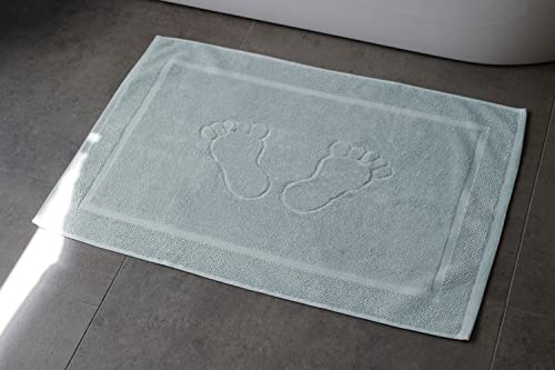 BANANALU 2 Stück Badvorleger Badematte Qualität 100% Baumwolle, Hell Grau (4303), 50x70cm, 700g/m2