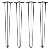 Länge: 71 cm Zelsius Tischbeine, Hairpin Legs, Tischgestell, 4er Set Tischkufen, Haarnadelbeine, Stahl Hairpins für Do-It-Yourself Esstisch und Arbeitstisch, Länge: 71 cm (Natur/Rohstahl)