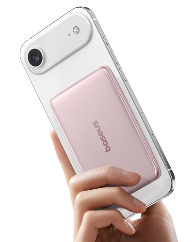 Image of Baseus Picogo Power Bank, 0.3 inch Ultra Slim 5000mAh MagSafe Battery Pack, Upgraded Polished Alloy Magnetic Portable Charger, Wireless Charger with USB-C Cable for iPhone 17 Pro Max /17 Air /16 /15 /14 /13 /12