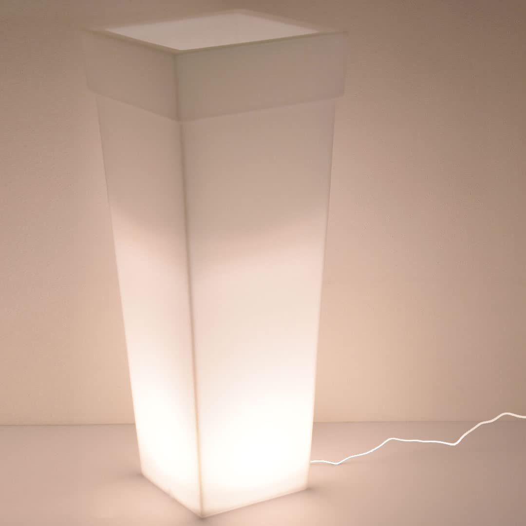 Danieli Lampada Vaso Luminoso da Giardino Oak a LED | in Resina Anti-Ingiallimento | Luce Bianco Neutro 4000 k| LED IP67 | Made in Italy | Trasformatore IP20 da 1,1 mt |cm 40x40x100| kg 6,5