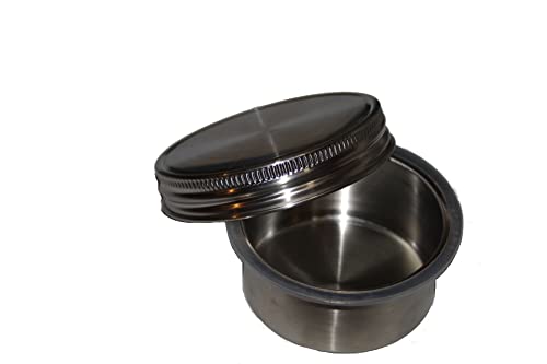 Mason Jar Stainless steel Divider, Dressing Cup For Salads, Dips, and Snacks (Wide mouth Lid 2 Pack)