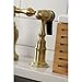 Kingston Brass KS7757ALBS English Country Bridge Kitchen Faucet, Brushed Brass 8 x 8.25 x 14.5