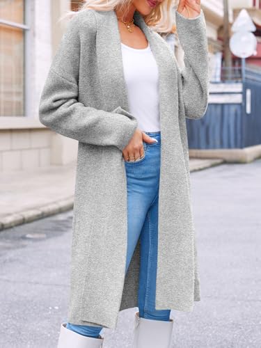 Image of Saodimallsu Womens Long Cardigan Sweaters Chunky Open Front Oversized Slouchy Knit Fall Trendy Coatigan Jackets