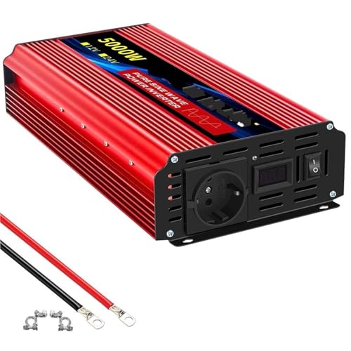 DZSYOHFS Inversor Inversor De Onda Sinusoidal Pura CC 12 V/24 V A CA 220 V 50 Hz Adaptador/Cargador/convertidor Enchufe De La UE. Inversor Onda Pura(12V 5000W EU)