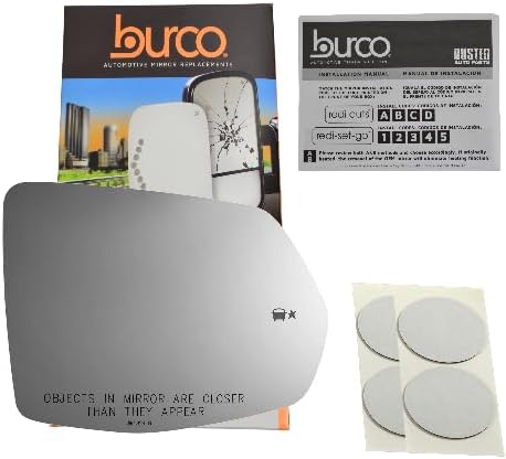 Compatible With Cadillac 2019-2023 XT4, 2020-2022 XT5 / XT6, 2019-2023 Blazer Replacement Mirror Glass, No Rear Mount, Lens (Passenger with Blind Spot Icon)