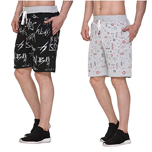 Image of Men's Cotton Sports Shorts with Zipper Pocket (Pack of 2)