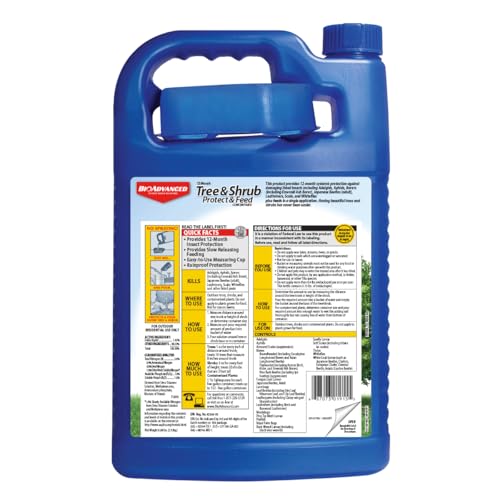 Image of BioAdvanced 12 Month Tree & Shrub Protect and Feed Concentrate - Mix & Pour - Insect Control and Plant Food - Up to 12 Months Protection - 1 gal Bottle