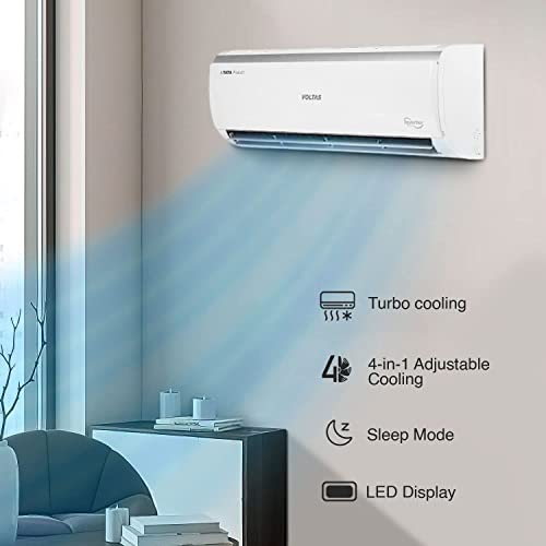 Image of Voltas 0.8 Ton 3 Star Adjustable Inverter Split AC(Copper, 103V Vectra Elite, 2023 Model, 4-in-1 Adjustable Mode, White)