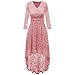 Produktbild JUSTSELL 1950er Kleider für Damen Herbst,Frauen 50er Vintage Retro Kleider Blumen Spitze Abendkleid Lange Ärmel Cocktailkleid Brautjungfer Hochze Kleider