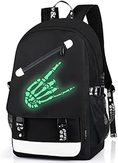 FEWOFJ School Bags for Teen Boys, Anime Backpack for Teenagers (Skeleton Hand)