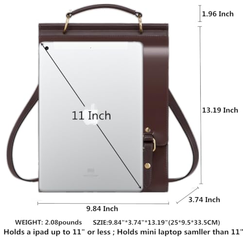 Image of Cnoles Leather Backpack Purse For Women Fashion Ladies Vintage Bag Casual School College Travel Backpacks Bookbag