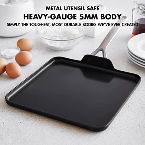 Greenpan Gp5 Hard Anodized Advanced Healthy Ceramic Nonstick, 11" Square Griddle Pan, Pfas-Free, Induction, Dishwasher Safe, Oven & Broiler Safe, Black #TOP2