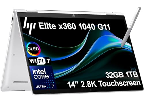 Image of HP EliteBook x360 1040 G11 14 inch 2-in-1 Laptop (Intel Ultra 7 155H VPro, 32GB DDR5, 1TB SSD, 2.8K QHD+ Touchscreen OLED), Business AI PC, Premium EliteBook 840, 14-Hr Battery Life, IR Webcam, Win 11 Pro