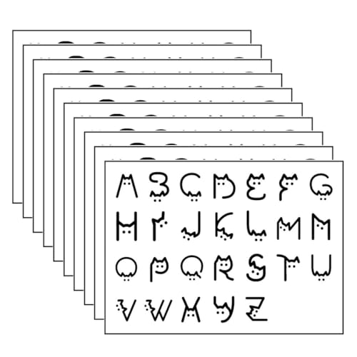 DOKRIN Tatuajes temporales,10 pegatinas de gatos de pareja, 26 tatuajes temporales del alfabeto inglés para dedos.