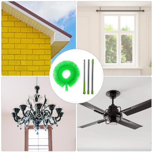 Plumero limpiador para ventilador de techo con mango largo y cepillo multiusos 5