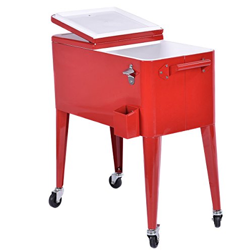 Veenshop Red Portable Outdoor Patio Cooler Cart Red Cooler Cart Will Add Beauty To Your Patio And It Also Very Functional. #TOP6