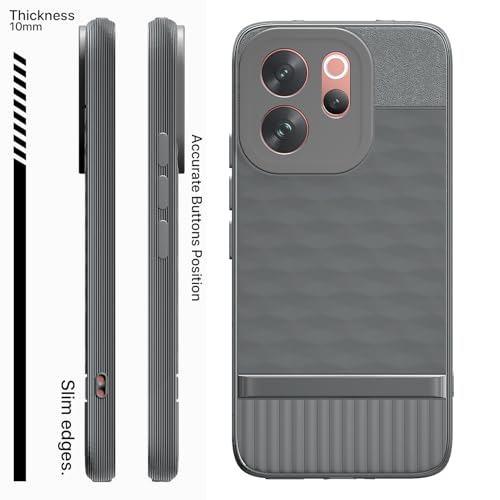 Image of Pikkme Back Cover for Vivo V70 5G Camera Protection 3D Hexa Cube Design Silicone Protective Bumper Case (Grey)