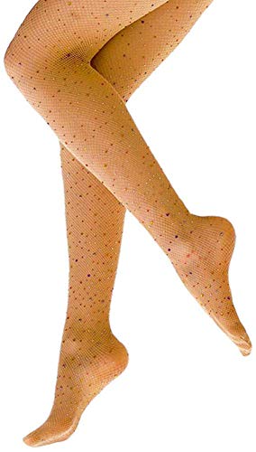 Image of Ulalaza Sparkle Hollow Out Letter Nude Colorful Rhinestone Hot Drilling Fishnet Pantyhose Tights for women Luminous