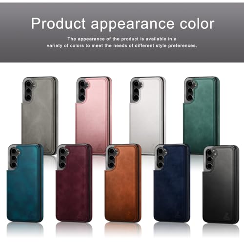 DJDUCK Designed for Samsung Galaxy S23 Plus Case Wallet with Card Holder, [Magnetic Clasp Cover] [RFID Blocking Leather Protection] Shockproof Women Men Cases for Samsung S23 Plus Wine Red by DJDUCK - Image 6