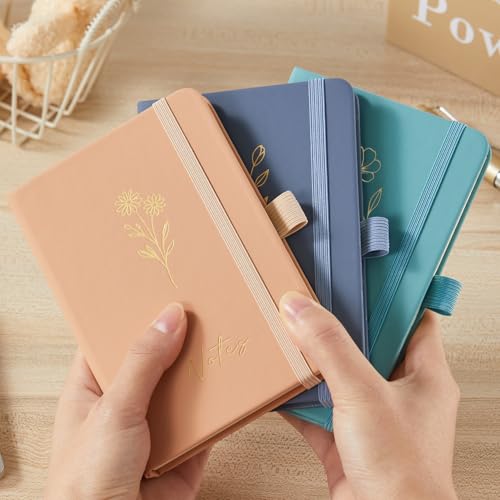 Image of (3 Pack) Small Pocket Journaling Notebooks for Women /Men, 3.7 inch x 5.7 inch A6 Mini Diary Journal with Pen, 400 Pages 100GSM Paper, Cute Notebook Journal for Writing, Travel, Business, Work & School