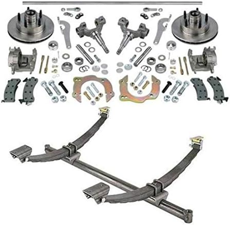 46 In HD Gasser Axle/Spindle/Brake Kit, Fits Chevy Style, 5 on 4-3/4 In