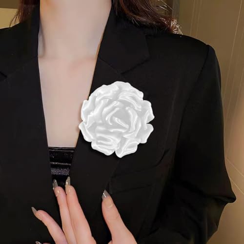 Image of 4.3 inch Red Rose Hair Clip Large Flower Brooches for Women | Charming Flowers Pins for Clothes | Turn Heads with Stylish Rose Hair Clip Flower Brooch Pin for Clothes & Clips for Woman