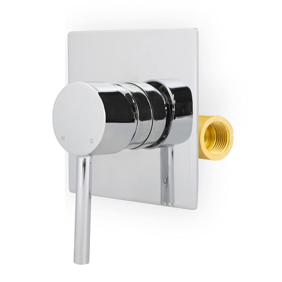 Nes Home Elume Wall Mounted Round Manual Concealed Mixer Shut Off Valve 1/2" Hot And Cold from B&Q