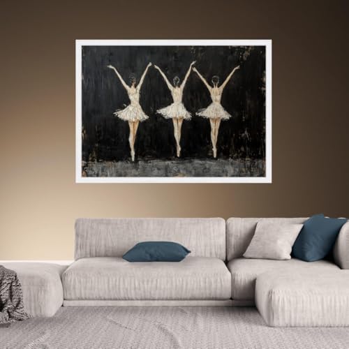 Peinture danse contemporaine pour grand mur de chambre déco élégante ballerine 70x100