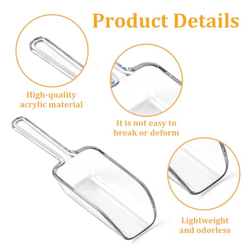 12 Pcs Mini Acrylic Plastic Kitchen Scoops 4.3\" Multi Purpose Ice Scoops Acrylic Scoop for Canisters for Christmas Popcorn Food Ice Cream Dessert Canisters Jars Buffet Kitchen Bar Wedding Party - Thumbnail 3