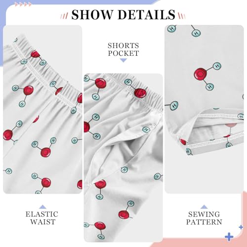 Chemical Formula Icon Boys Long Pants Soft Trousers Elastic Waist Kids Lounge Bottoms with Pockets S-XL4