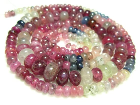 Multi saphir d'Umba en perles rondelles de 2.5-6mm pour sublimer vos looks d'été