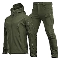 Waterproof Suits for Men Men's Waterproof Jacket and Trouser Suit Set Rainsuit Wind Resistant Lightweight & Breathable Rain Coat for Riding Hiking Fishing Camping Green
