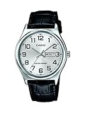 Casio #MTP-V003L-7B Men's Standard Analog Leather Band Easy Reader Day Date Watch