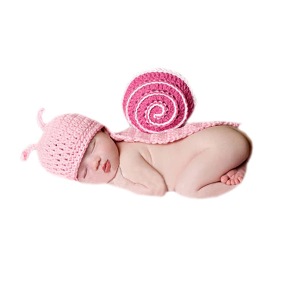 Newborn Photography Props Boys Girls Baby Photoshoot Outfits Cute Snails Crochet Knitted Baby Photo Props