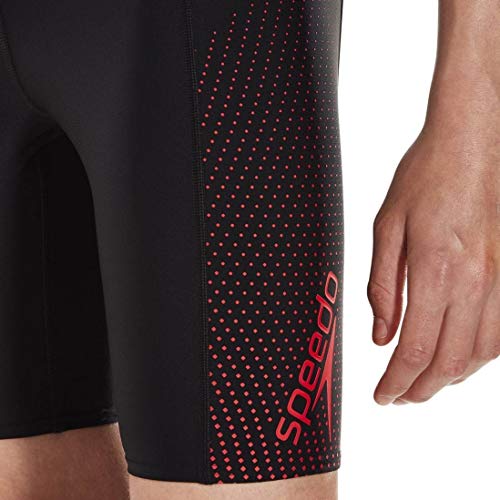 Image of Speedo Boy's Endurance 10 Gala Logo High Chlorine Resistant UPF 40+ Sun Protection Hyperboom Panel Print Jammer