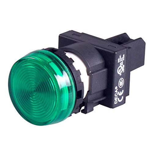 A20P-1EQ3G, 22mm LED Pilot lamp, Flush Type, 12V AC/DC, Green Lens