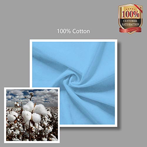Image of TOPDesign 12-Pack Economical 16 inchx15 inch Baby Blue Cotton Tote Bag, Lightweight Medium Reusable Grocery Shopping Cloth Bags, Suitable for DIY, Advertising, Promotion, Gift, Activity