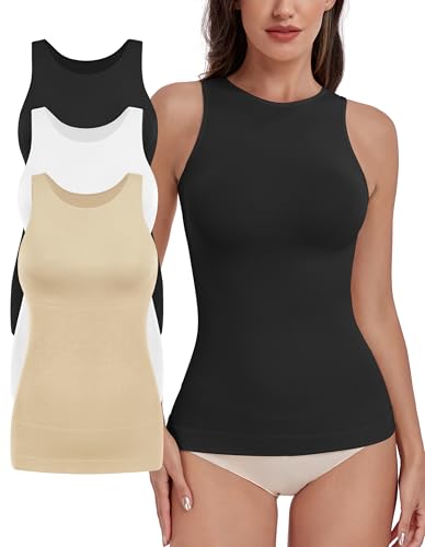 Image of EUYZOU Women Shapewear Tummy Control Tank Tops Seamless Compression Tops Body Shaper Camisole
