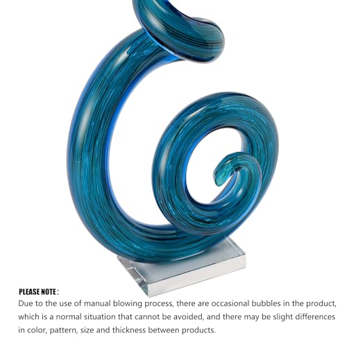 Estatua de vidrio estilo Murano 15 pulgadas azul miniatura 3