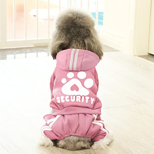 Dolahovy Hunde Hoodie Kleidung für Haustiere Weiche Herbst Winter Welpen Pullover Fleece Hundejacke Mäntel Baumwolle Hunde Outfit für Chihuahua Teddy Kleine Mittlere Hunde Katzen Rosa