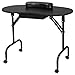 Yaheetech Manicure Nail Table Station - Portable & Foldable Nails Desk Spa Beauty Salon Technician Equipment w/Client Wrist Pad/Sliding Drawer/Lockable Wheel/Carrying Case 37"L Black